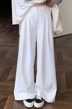 Mid-Waist Loose Slimming Pleated Wide-Leg Trousers for Women - Stylish Non-Selective Leg Type Suit Pants, Perfect for Y2K and Trendy Looks