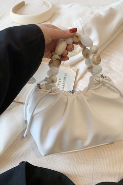 Minimalist Beaded Handbag for Women - Textured Wrinkled Crossbody Bag, Summer 2025 Fashion Essential