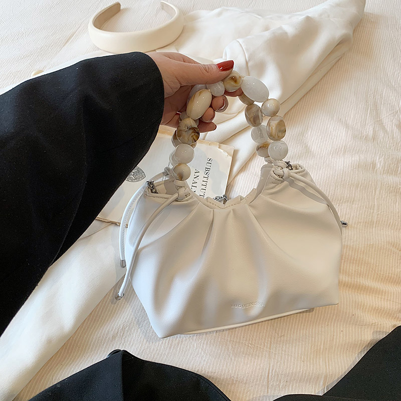 Minimalist Beaded Handbag for Women - Textured Wrinkled Crossbody Bag, Summer 2025 Fashion Essential Minimalist Beaded Handbag for Women - Textured Wrinkled Crossbody Bag, Summer 2025 Fashion Essential