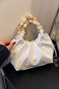 Minimalist Beaded Handbag for Women - Textured Wrinkled Crossbody Bag, Summer 2025 Fashion Essential