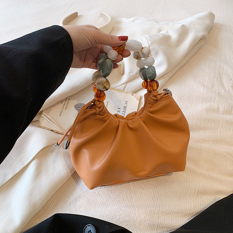 Minimalist Beaded Handbag for Women - Textured Wrinkled Crossbody Bag, Summer 2025 Fashion Essential Minimalist Beaded Handbag for Women - Textured Wrinkled Crossbody Bag, Summer 2025 Fashion Essential