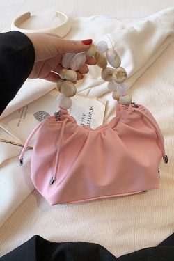 Minimalist Beaded Handbag for Women - Textured Wrinkled Crossbody Bag, Summer 2025 Fashion Essential