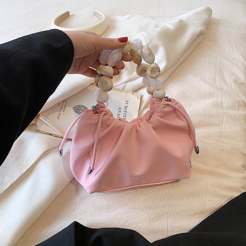 Minimalist Beaded Handbag for Women - Textured Wrinkled Crossbody Bag, Summer 2025 Fashion Essential Minimalist Beaded Handbag for Women - Textured Wrinkled Crossbody Bag, Summer 2025 Fashion Essential