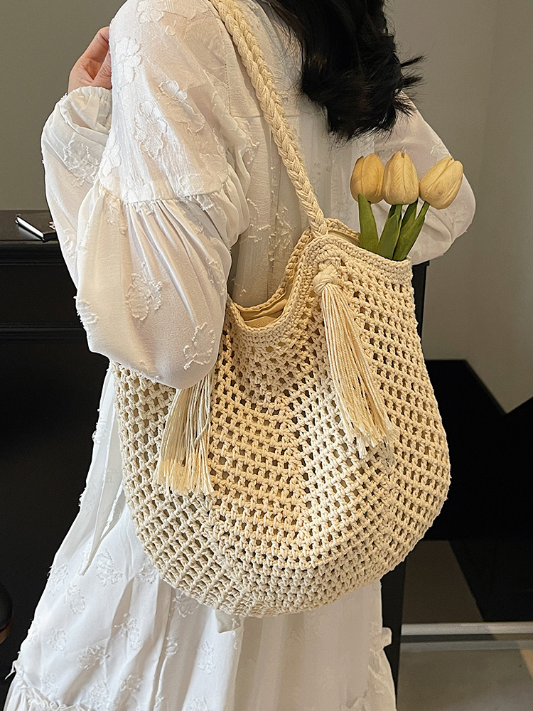 Minimalist Hollow Large-Capacity Tote Bag - Fashionable Summer Beach Vacation Bag 2025 Minimalist Hollow Large-Capacity Tote Bag - Fashionable Summer Beach Vacation Bag 2025