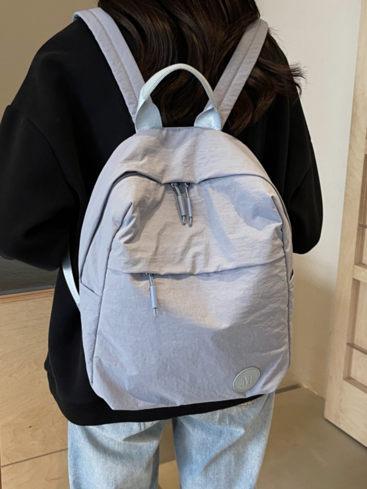 Minimalist Korean-Style Women's Backpack 2025 - Ultra-Light Nylon Fabric Student Book Bag for Travel & Daily Use Minimalist Korean-Style Women's Backpack 2025 - Ultra-Light Nylon Fabric Student Book Bag for Travel & Daily Use