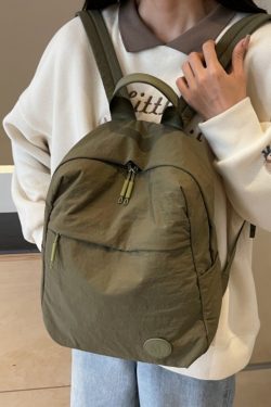 Minimalist Korean-Style Women's Backpack 2025 - Ultra-Light Nylon Fabric Student Book Bag for Travel & Daily Use