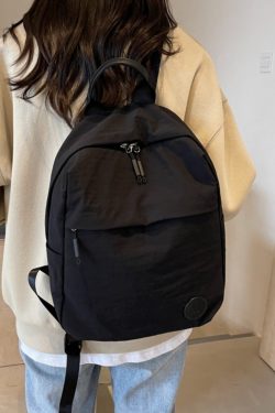 Minimalist Korean-Style Women's Backpack 2025 - Ultra-Light Nylon Fabric Student Book Bag for Travel & Daily Use