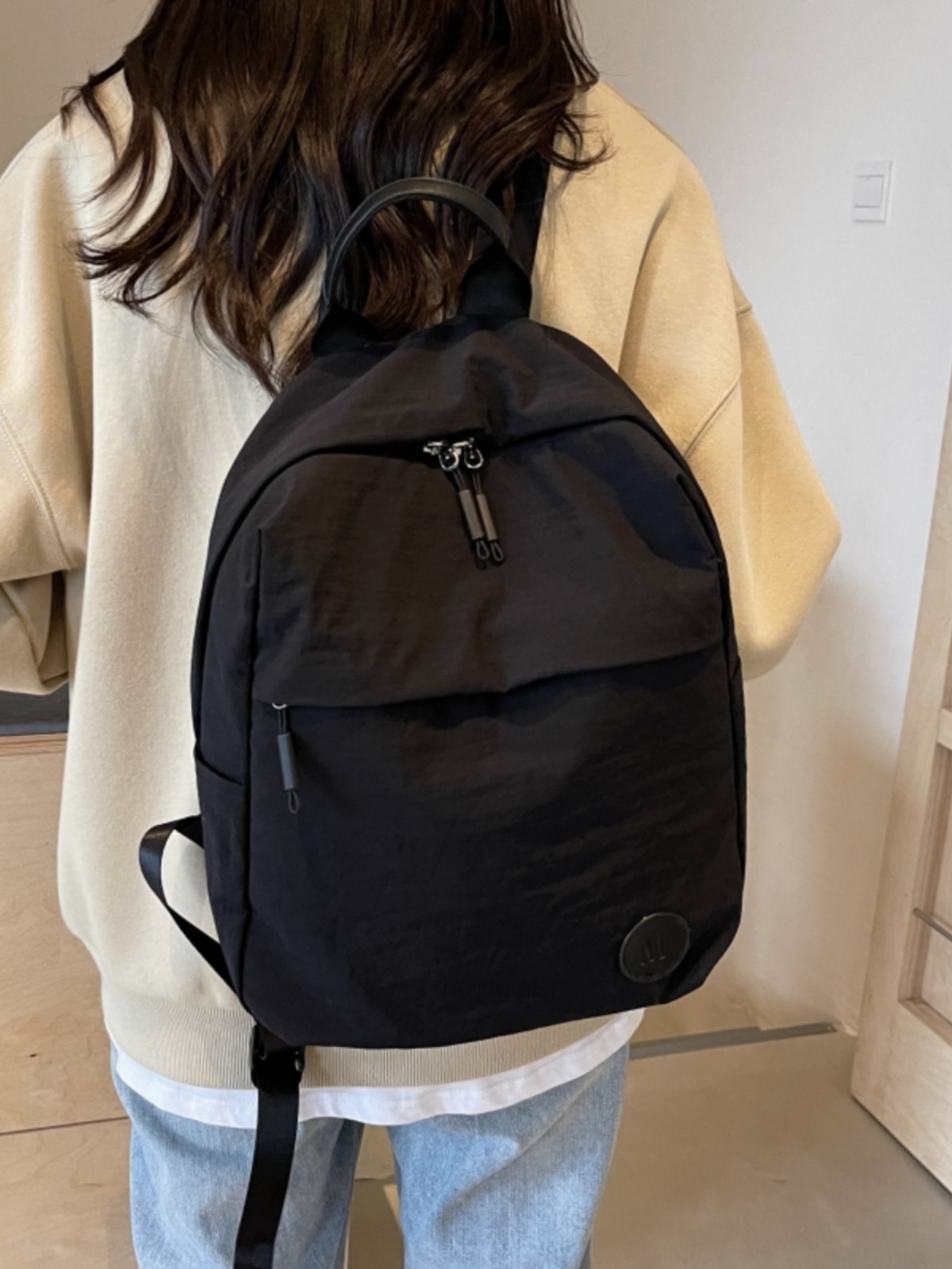Minimalist Korean-Style Women's Backpack 2025 - Ultra-Light Nylon Fabric Student Book Bag for Travel & Daily Use Minimalist Korean-Style Women's Backpack 2025 - Ultra-Light Nylon Fabric Student Book Bag for Travel & Daily Use