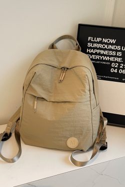 Minimalist Korean-Style Women's Backpack 2025 - Ultra-Light Nylon Fabric Student Book Bag for Travel & Daily Use