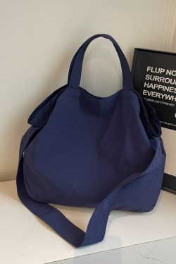 Minimalist Large Capacity Women's Canvas Tote Bag - Versatile Crossbody Design for Lazy Style and Everyday Use