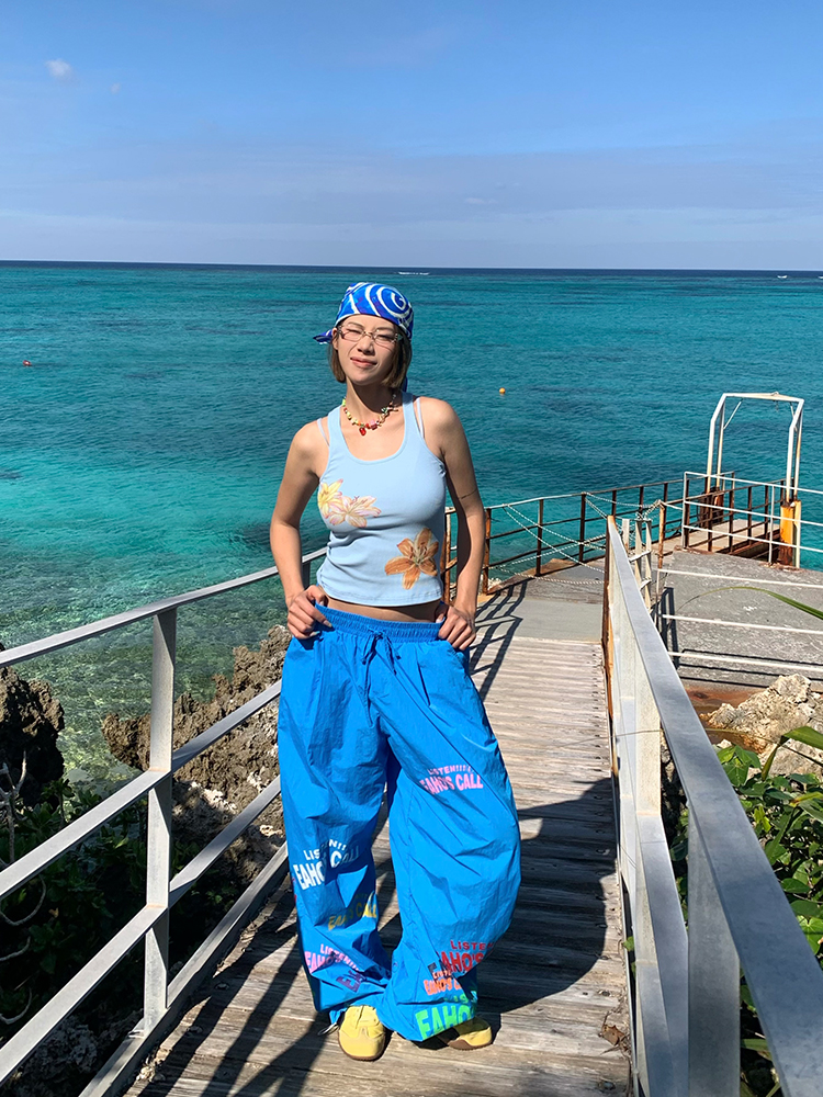 Minimalist Letter Print Drawstring Wide-Leg Pants for Men and Women - Casual Paratrooper Style, Slimming Long Pants Minimalist Letter Print Drawstring Wide-Leg Pants for Men and Women - Casual Paratrooper Style, Slimming Long Pants