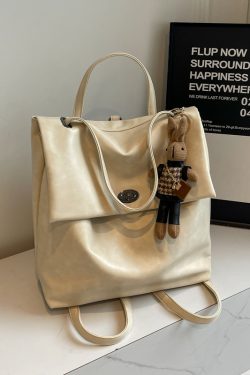 Minimalist Lightweight Backpack for Women - Large Capacity Commuting Tote Bucket Bag for College - Autumn 2025 Fashion