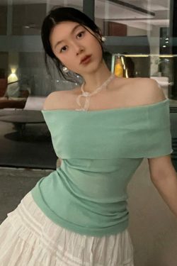 Minimalist One-Shoulder Top for Women, Slimming Pleated Short Sleeve, Fresh Solid Color Mesh T-Shirt, Y2K Fashion Style