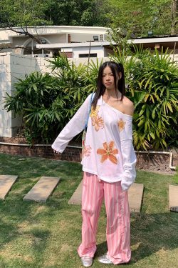 Minimalist Striped Drawstring Wide-Leg Pants for Men and Women, Loose Fit, Versatile and Slimming, Casual 90s Style Trousers