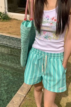 Minimalist Striped Drawstring Wide-Leg Pants for Men and Women, Loose Fit, Versatile and Slimming, Casual 90s Style Trousers