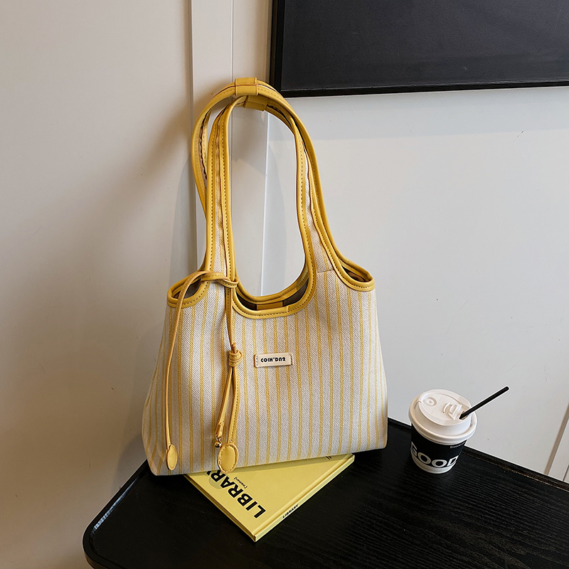 Minimalist Striped One-Shoulder Tote Bag for Women - Large Capacity College Style Summer 2025 Bag Minimalist Striped One-Shoulder Tote Bag for Women - Large Capacity College Style Summer 2025 Bag