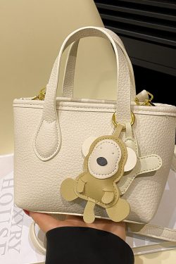 Minimalist Women's Lychee Pattern Bucket Bag - High-Quality Texture Shoulder Bag for Spring/Summer 2025 Fashion