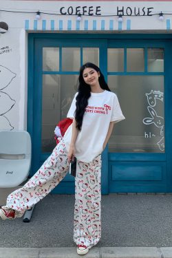 Mint Green Embroidered Short Sleeve T-Shirt for Women - 2025 Summer Lazy Loose Versatile Top - Y2K Style