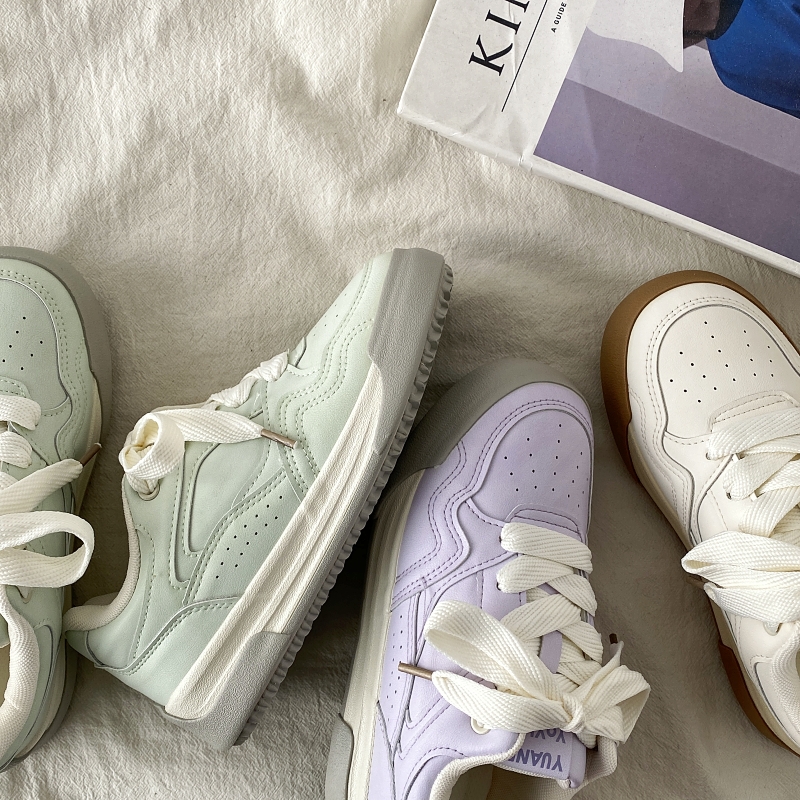 Mint Green Thick-Soled Board Shoes for Women - Versatile Casual Sports Sneakers for Spring 2025, Trendy & Comfortable Mint Green Thick-Soled Board Shoes for Women - Versatile Casual Sports Sneakers for Spring 2025, Trendy & Comfortable