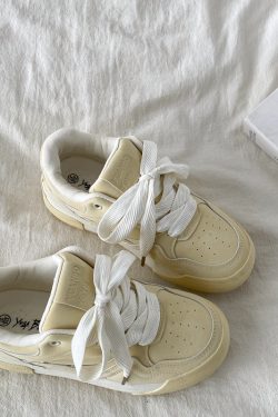 Mint Green Thick-Soled Board Shoes for Women - Versatile Casual Sports Sneakers for Spring 2025, Trendy & Comfortable