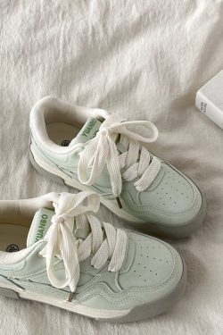 Mint Green Thick-Soled Board Shoes for Women - Versatile Casual Sports Sneakers for Spring 2025, Trendy & Comfortable
