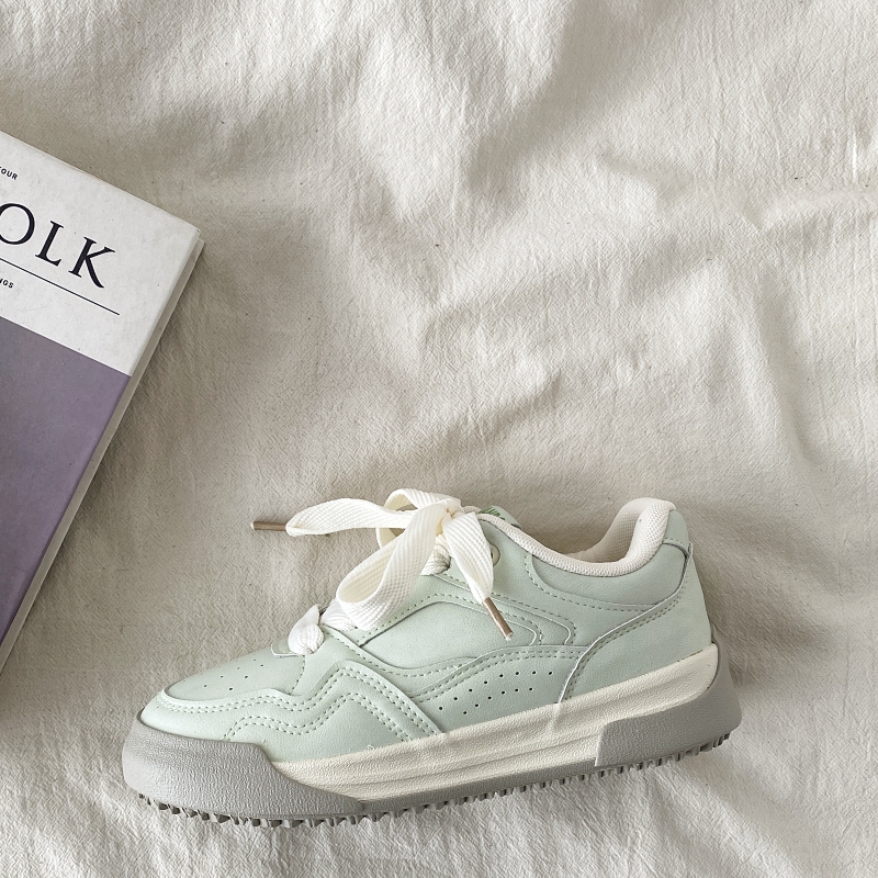 Mint Green Thick-Soled Board Shoes for Women - Versatile Casual Sports Sneakers for Spring 2025, Trendy & Comfortable Mint Green Thick-Soled Board Shoes for Women - Versatile Casual Sports Sneakers for Spring 2025, Trendy & Comfortable