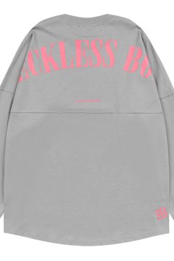 Multicolor Retro Print Loose Long Sleeve T-shirt for Boys - 90s Inspired Streetwear Style