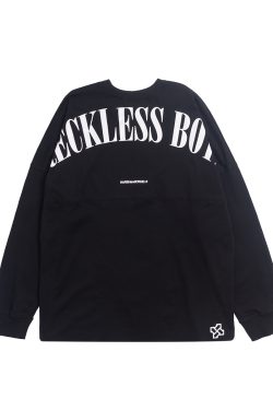 Multicolor Retro Print Loose Long Sleeve T-shirt for Boys - 90s Inspired Streetwear Style