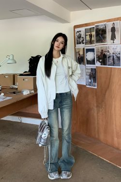 Narrow Version Slimming Micro-Flare Jeans for Women - Mid-Waist Long Pants for Shorter Individuals - Spring Autumn 2025 Style