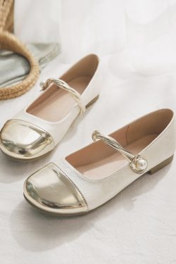 National Style Sheepskin Mary Jane Shoes for Women – Shallow Mouth Fairy Flat Shoes, Perfect for Summer Skirt Outfits