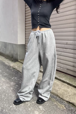 New American Style Unisex Drawstring Sweatpants - Casual Loose Fit Banana Design for Sport and Everyday Wear