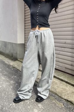 New American Style Unisex Drawstring Sweatpants - Casual Loose Fit Banana Design for Sport and Everyday Wear