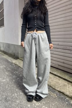 New American Style Unisex Drawstring Sweatpants - Casual Loose Fit Banana Design for Sport and Everyday Wear