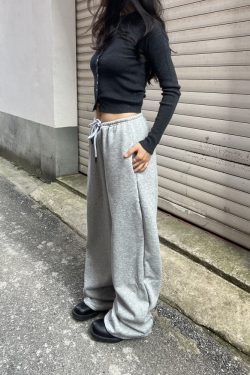 New American Style Unisex Drawstring Sweatpants - Casual Loose Fit Banana Design for Sport and Everyday Wear