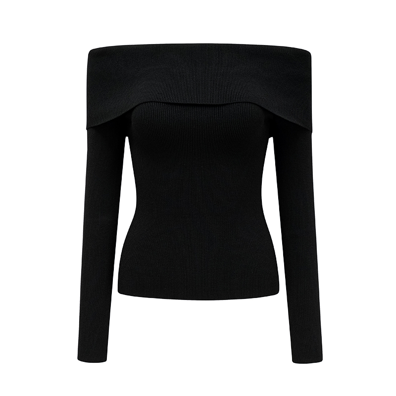 One-Shoulder Ribbed White Knitted Sweater for Women - Winter Slim Fit Hot Girl Short Top, European American Style One-Shoulder Ribbed White Knitted Sweater for Women - Winter Slim Fit Hot Girl Short Top, European American Style