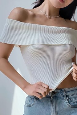 One-Shoulder Slim Fit High-Waisted Off-Shoulder T-Shirt Top - Sexy European American Design, Short Sleeve, Casual Chic Style