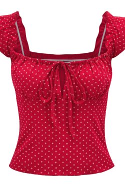 One-Shoulder Tie T-Shirt for Women - Sexy Slim Fit with Ruffled Edges, European American Style, Y2K Short Top