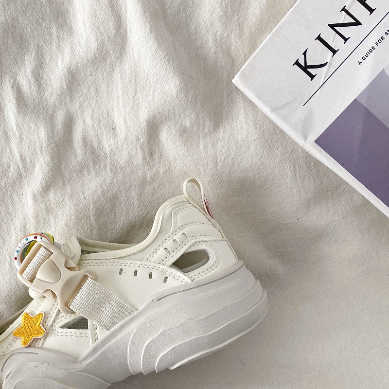 Open-Toe Sports Sandals for Women - 2025 Summer Breathable Ugly-Cute Dad Shoes in White, Trendy Casual Footwear Open-Toe Sports Sandals for Women - 2025 Summer Breathable Ugly-Cute Dad Shoes in White, Trendy Casual Footwear