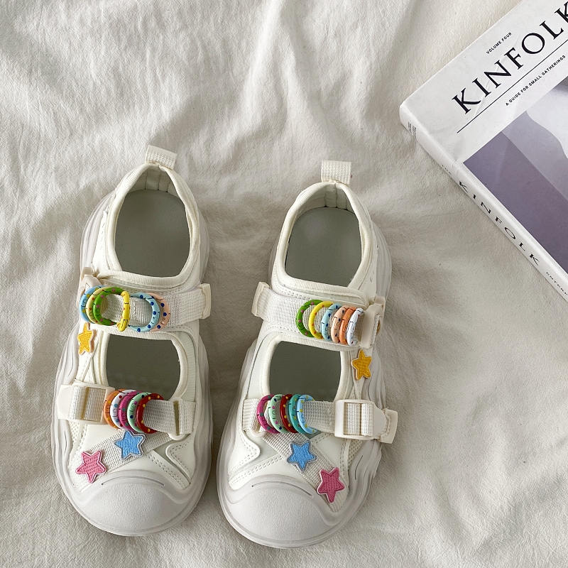 Open-Toe Sports Sandals for Women - 2025 Summer Breathable Ugly-Cute Dad Shoes in White, Trendy Casual Footwear Open-Toe Sports Sandals for Women - 2025 Summer Breathable Ugly-Cute Dad Shoes in White, Trendy Casual Footwear