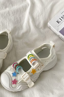 Open-Toe Sports Sandals for Women - 2025 Summer Breathable Ugly-Cute Dad Shoes in White, Trendy Casual Footwear