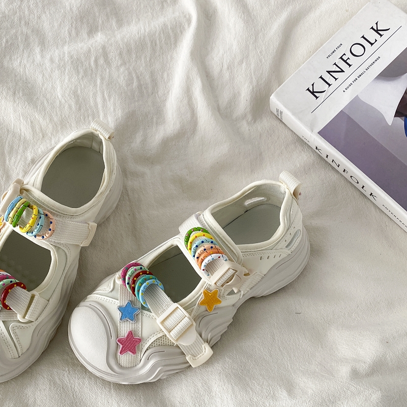 Open-Toe Sports Sandals for Women - 2025 Summer Breathable Ugly-Cute Dad Shoes in White, Trendy Casual Footwear Open-Toe Sports Sandals for Women - 2025 Summer Breathable Ugly-Cute Dad Shoes in White, Trendy Casual Footwear