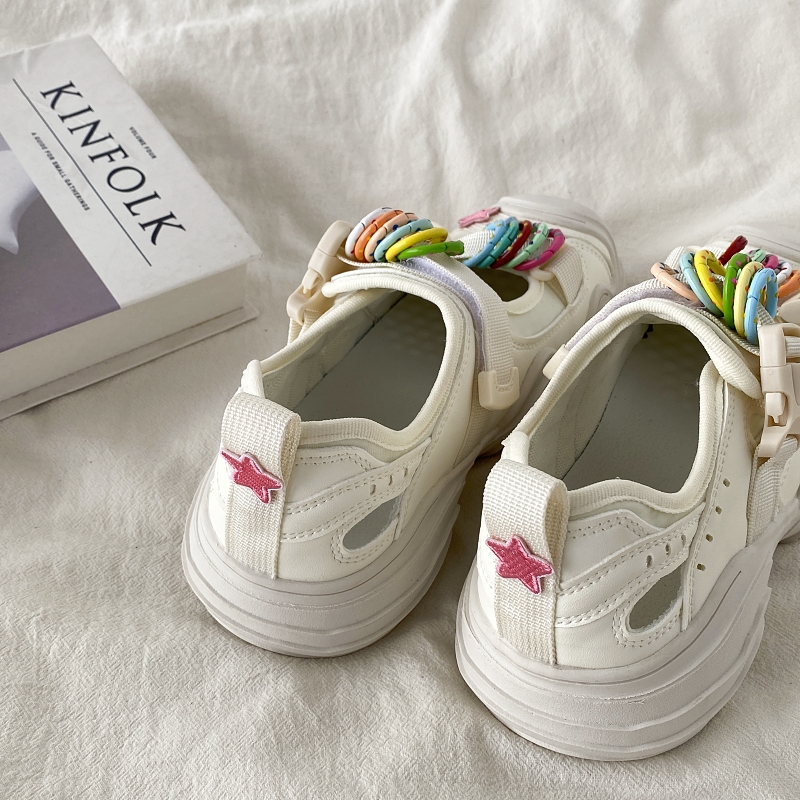 Open-Toe Sports Sandals for Women - 2025 Summer Breathable Ugly-Cute Dad Shoes in White, Trendy Casual Footwear Open-Toe Sports Sandals for Women - 2025 Summer Breathable Ugly-Cute Dad Shoes in White, Trendy Casual Footwear