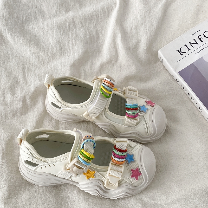 Open-Toe Sports Sandals for Women - 2025 Summer Breathable Ugly-Cute Dad Shoes in White, Trendy Casual Footwear Open-Toe Sports Sandals for Women - 2025 Summer Breathable Ugly-Cute Dad Shoes in White, Trendy Casual Footwear