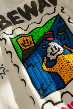 Oversized American Style Cartoon Print Short Sleeve T-Shirt for Men & Women, Plus Size Couple Outfit, Casual Cotton Top