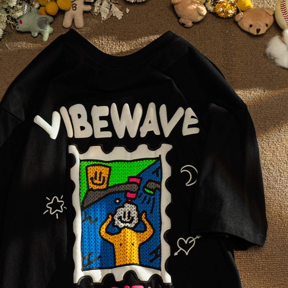 Oversized American Style Cartoon Print Short Sleeve T-Shirt for Men & Women, Plus Size Couple Outfit, Casual Cotton Top Oversized American Style Cartoon Print Short Sleeve T-Shirt for Men & Women, Plus Size Couple Outfit, Casual Cotton Top