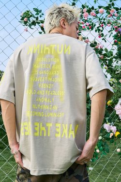 Oversized Hip-Hop Dopamine Letter Short Sleeve T-Shirt - Unisex American Streetwear, 2025 Trend, Casual Urban Style