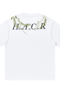 Oversized Short-Sleeve T-Shirt with Chinese-Style Floral Embroidery and Text Layout, Breathable Y2K Fashion Top