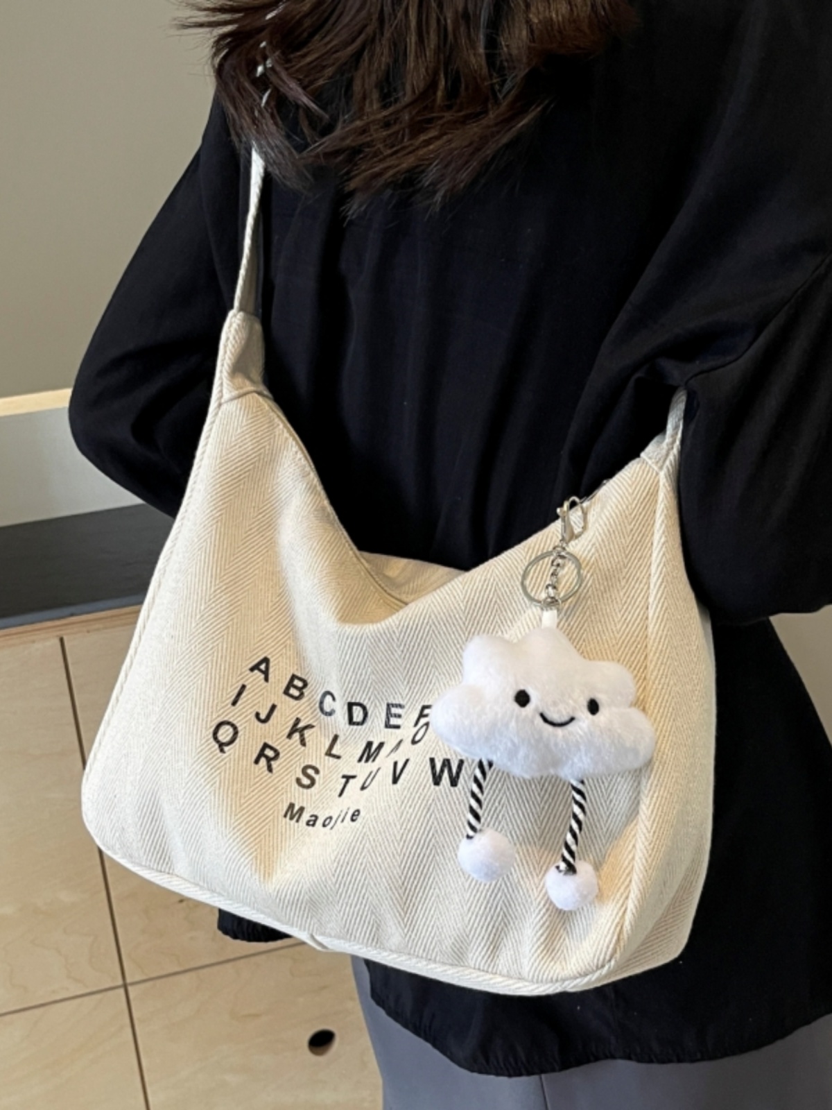 Peach Heart Canvas Underarm Bag for Women, Niche Design Single Shoulder Dumpling Bag, Korean Style Crossbody for Students Peach Heart Canvas Underarm Bag for Women, Niche Design Single Shoulder Dumpling Bag, Korean Style Crossbody for Students