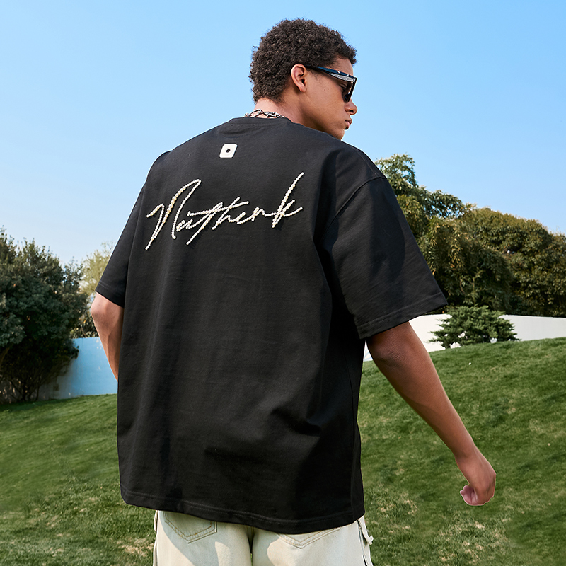 Pearl Letter Short Sleeve T-Shirt - American Vintage Streetwear Heavyweight Unisex Tee for Summer 2025 - Casual Y2K Style Pearl Letter Short Sleeve T-Shirt - American Vintage Streetwear Heavyweight Unisex Tee for Summer 2025 - Casual Y2K Style