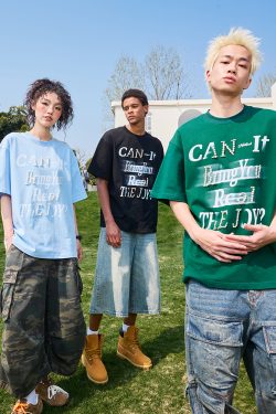 Pearl Letter Unisex Short Sleeve T-Shirt - Vintage American Style, Heavyweight, Trendy 2025 Summer Fashion